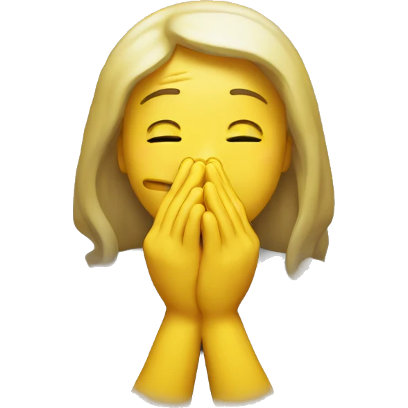 Crying yellow emoji with the praying hands emoji