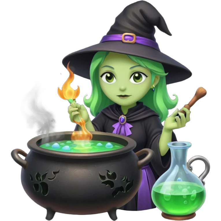 green witch cooking potion emoji