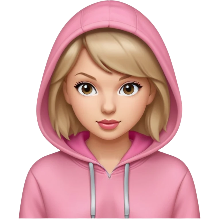 Taylor swift wearing a pink hoodie  emoji