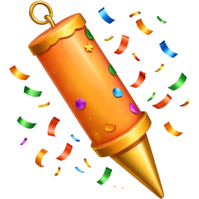 party popper emoji peach orange color emoji