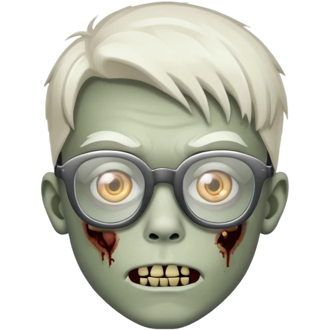 boy zombie white glasses emoji