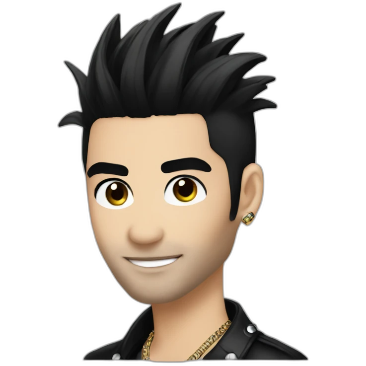 Bill Kaulitz black hair down emoji