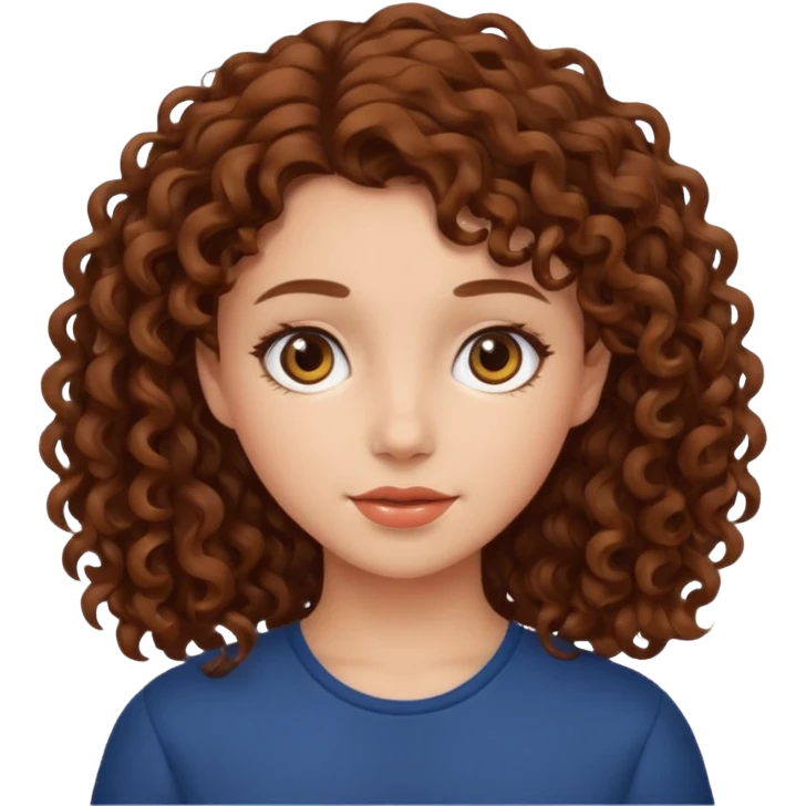 Brown curly hair girl emoji