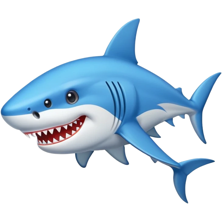 Un tiburón con unos tenis azules emoji