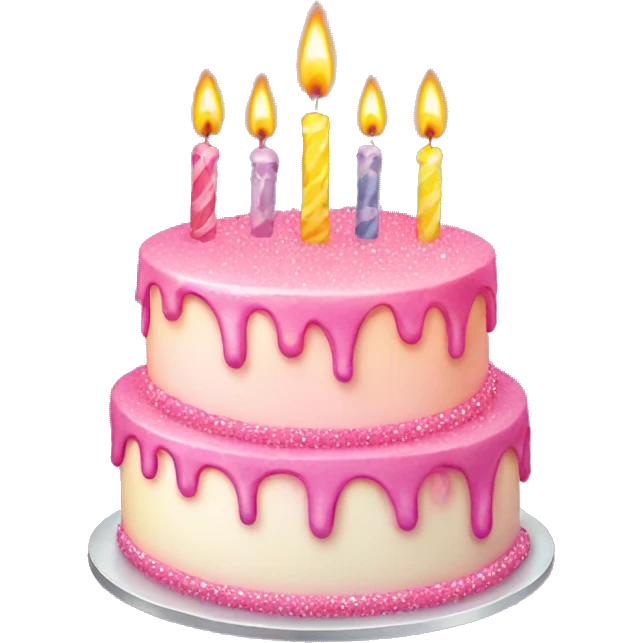 Sparkling birthday cake emoji
