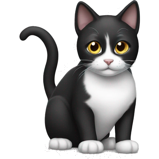 black and white cat emoji
