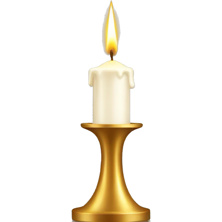 White Candle on golden candlestick emoji