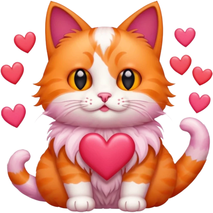 Cat with many hearts  emoji