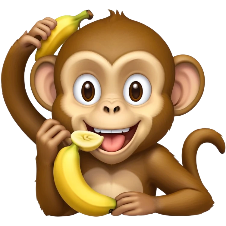 Monkey eating a banana emoji