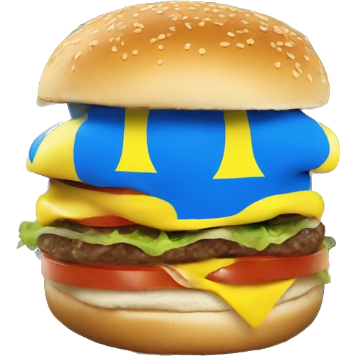 Ukrainian flag in juicy burger emoji
