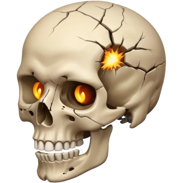 Lebka 💀 vybuchující hlavy ne vlasy emoji