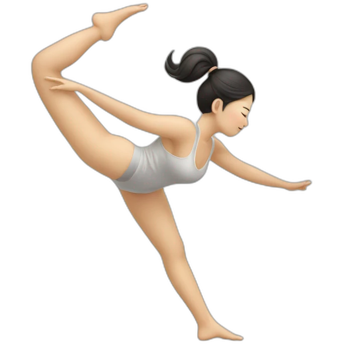 Chinese lady doing yuga body up side down emoji