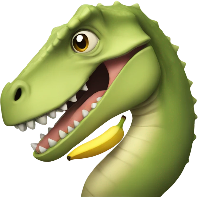 Dinosaur eating a banana emoji