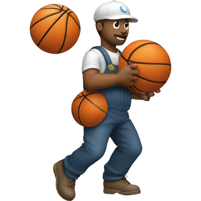 A plumber playing basketball emoji