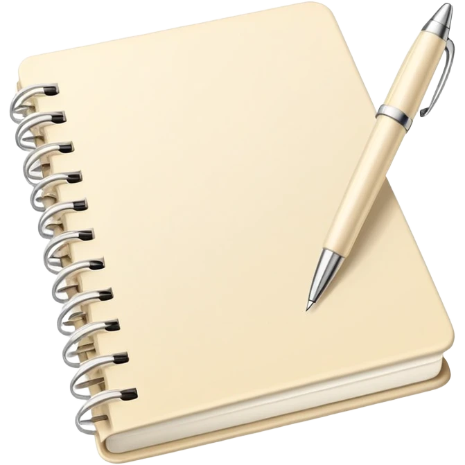 Cream Planner open notebook with cream pen emoji