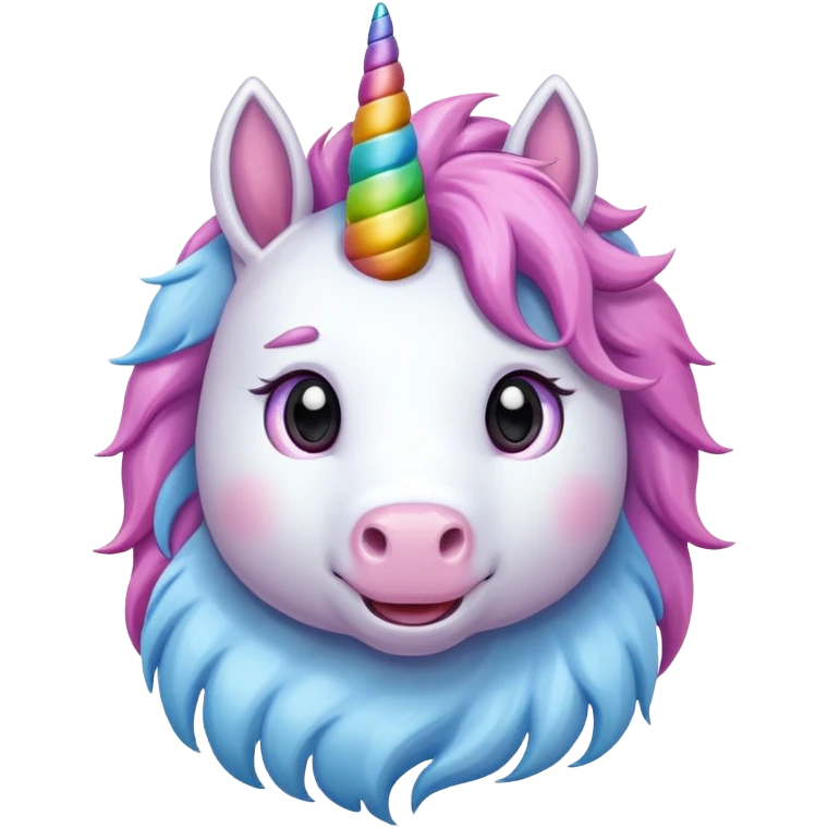 Unicorn completly and happy emoji
