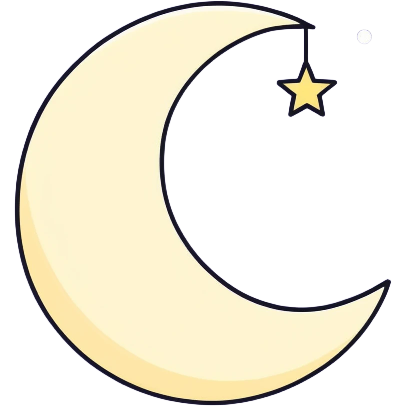 Vintage sparkle moon emoji