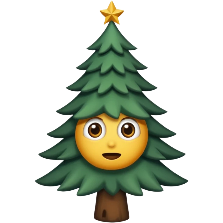 sapin avec des yeux noirs luisants emoji