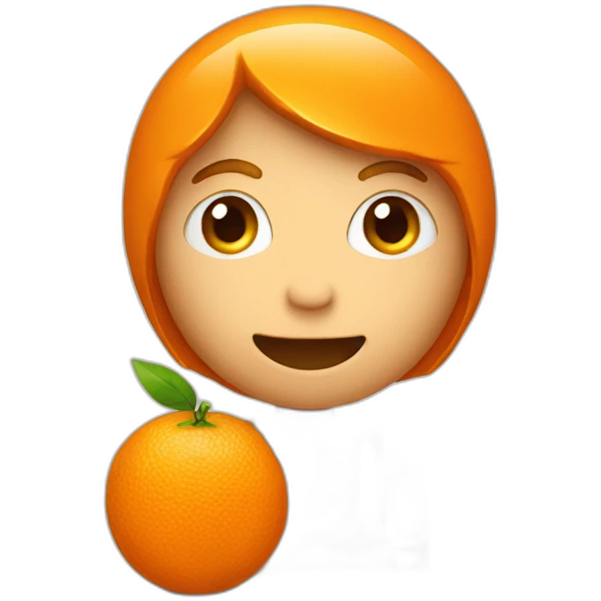 Orange with human emoji