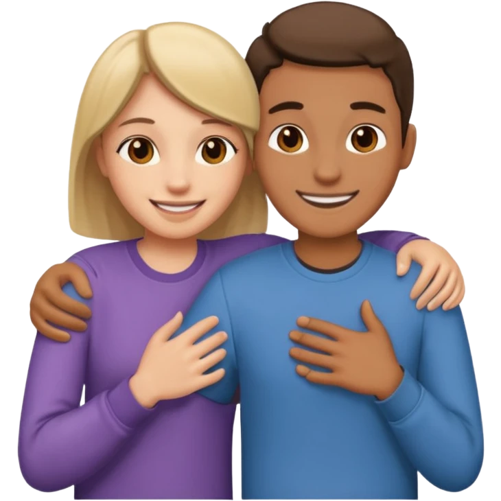 Two friends hugging  emoji