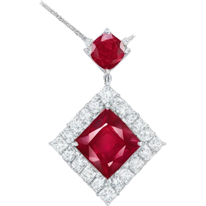 Diamond ruby necklace  emoji
