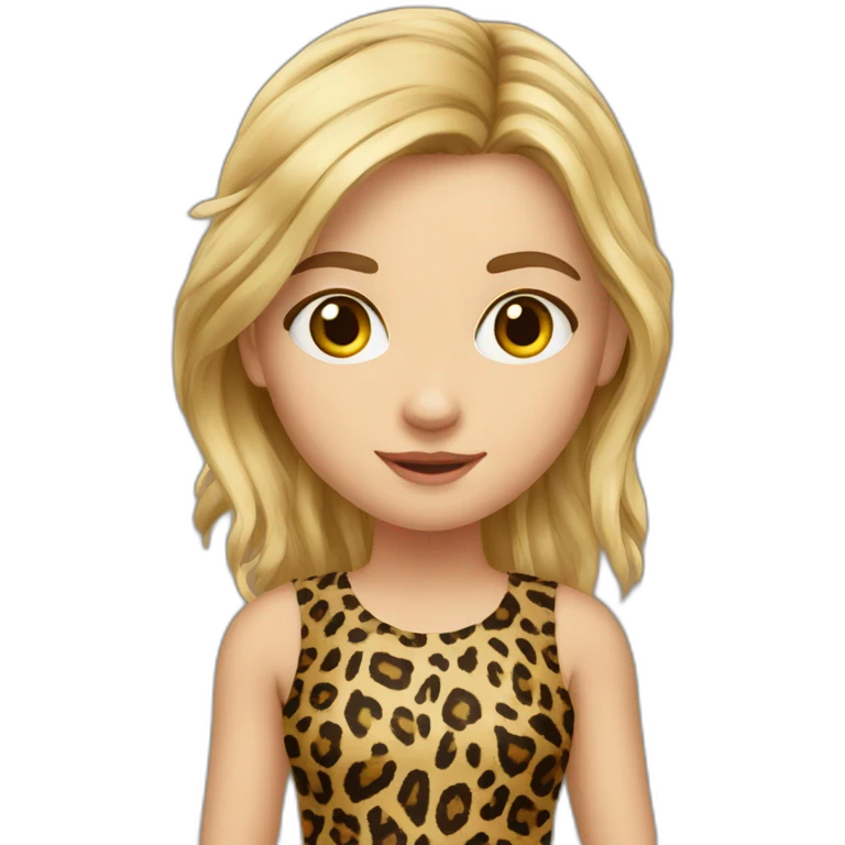 European girl in leopard leggings emoji