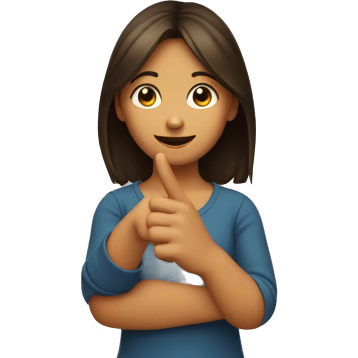 a girl making an L with the thumb and forefinger of her 2 hands emoji