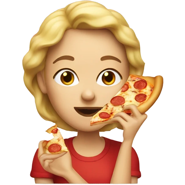 Woman eating pizza  emoji