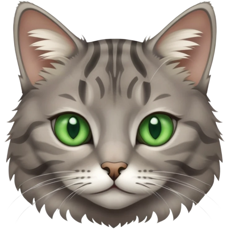 Gray Tabby cat with green eyes emoji