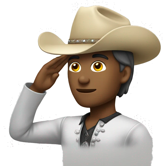 White Cowboy saluting emoji