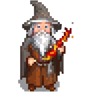 Gandalf wizard casting fire emoji