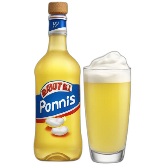 Bouteille de pastis sur ski emoji