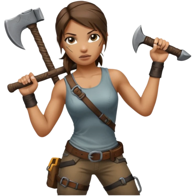 lara croft climbing axe emoji