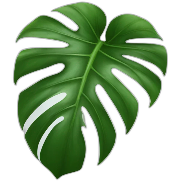 green monstera deliciosa leaf emoji
