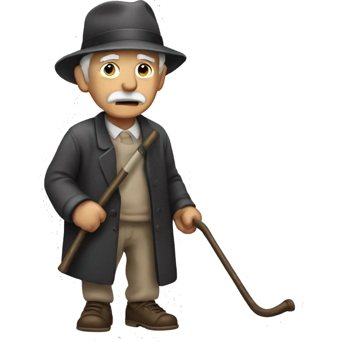 Old man waking with cane emoji