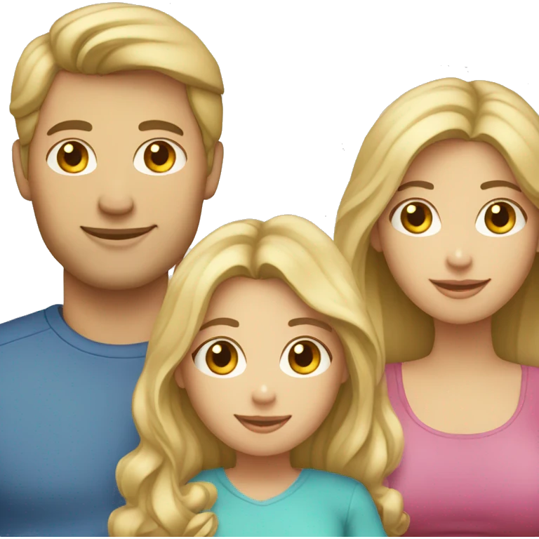 Family;blonde-dad,brunette-haired-pregnant-mother, blond-haired-baby-boy emoji