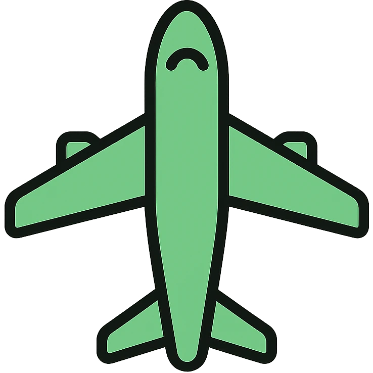 light green airplane, clean and simple icon style emoji