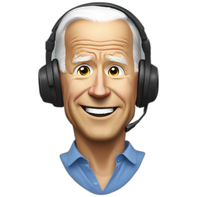 joe biden with a gaming headset emoji