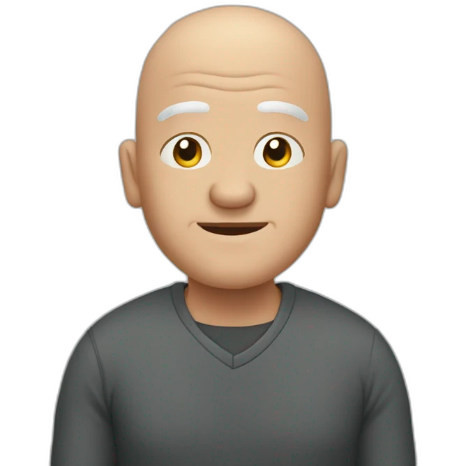 older man, bald, show  broken arm emoji