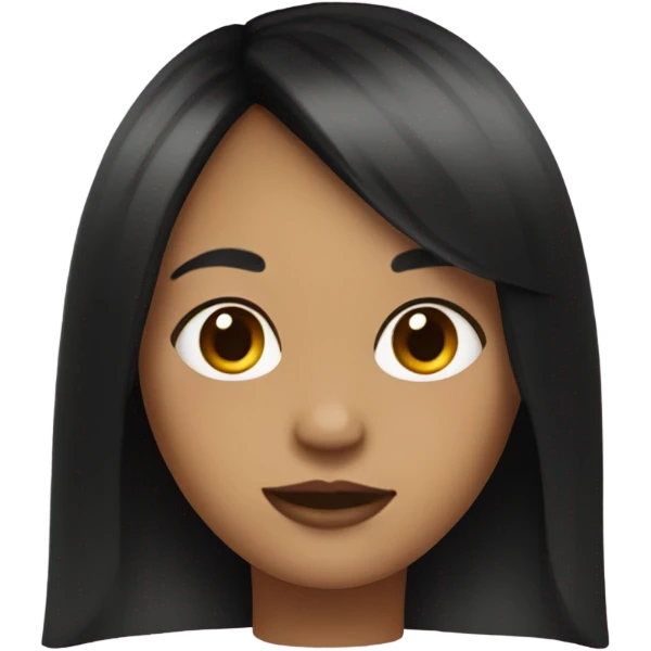girl with black hair curtain bangs emoji