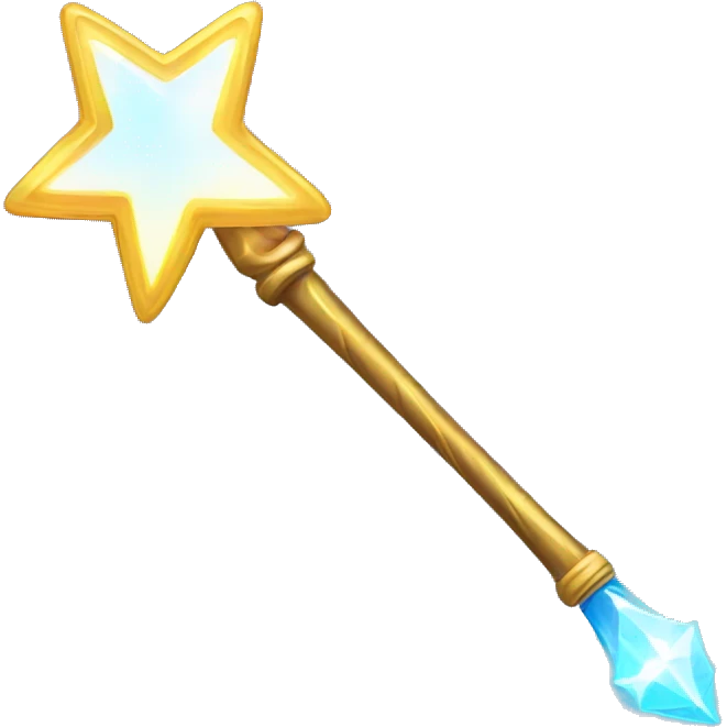 wand with magical shining around it emoji