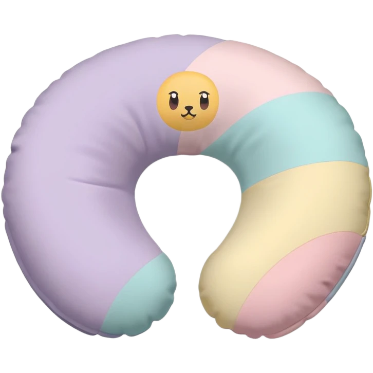 Travel neck pillow with subtle soft colors, not bright emoji