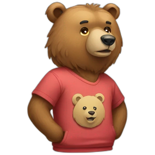 bear wearing tshirt emoji