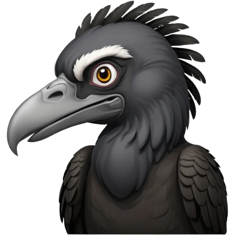   Old black angry  vulture looking ahead emoji