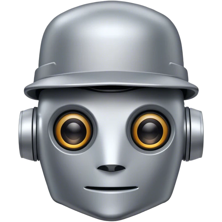 Robot head with university hat emoji