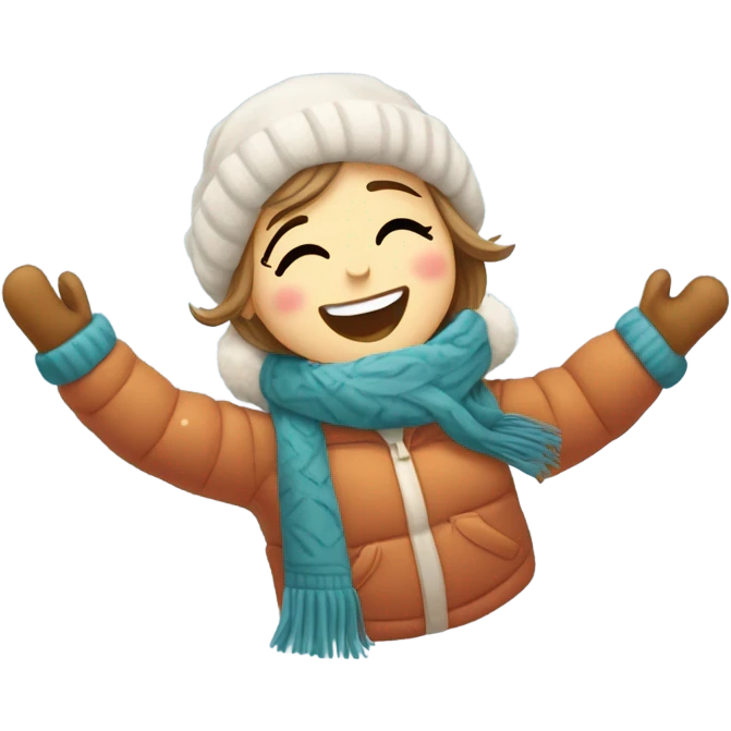Girl making snow angel emoji