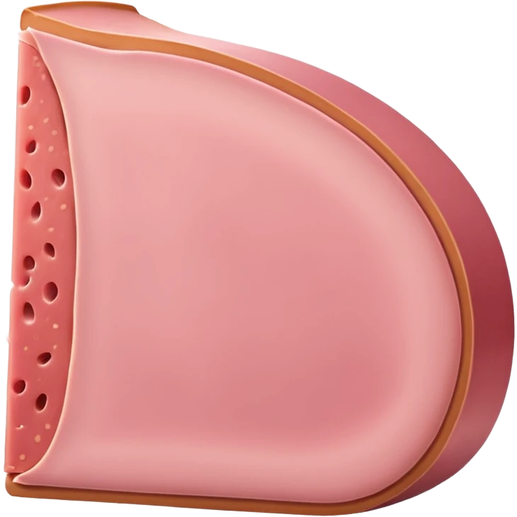 slice of pink bologna with smooth edge, isolated emoji