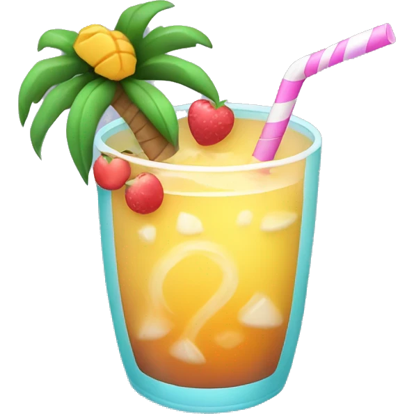 Super cute tropical drink with a swirly straw emoji