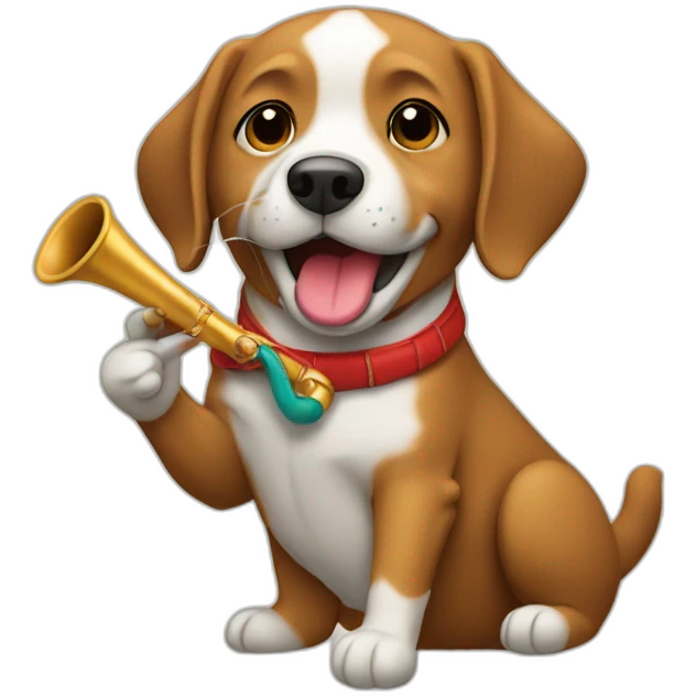 perro tocando la flauta emoji