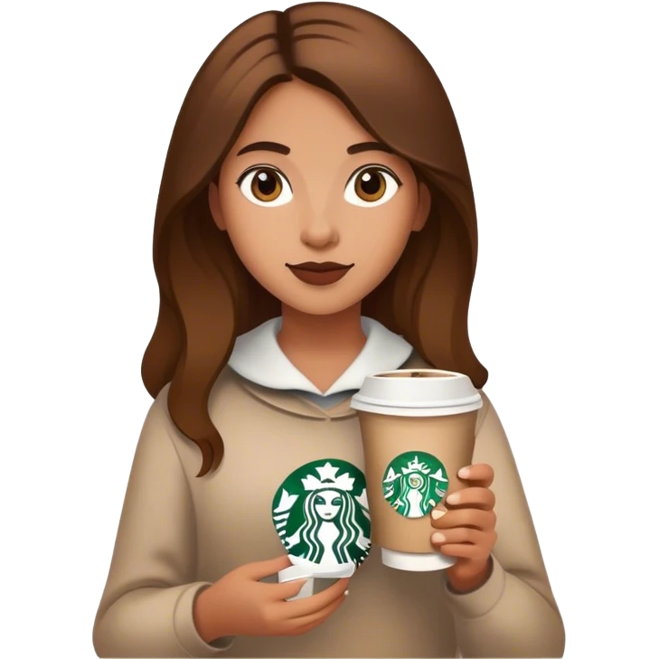 Girl with a starbucks emoji
